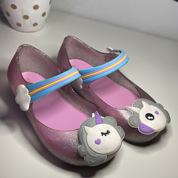 MINI SED SANDALS JELLY shoes girls, glitter Unicorn, SIZE 9 - Picture 12 of 15